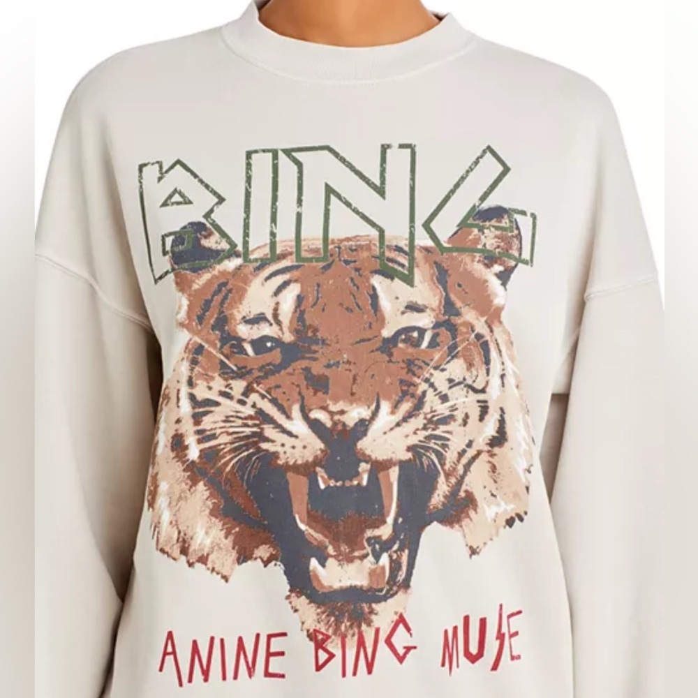 🐅 Anine Bing Tiger Sweatshirt - 100% Organic Cotton - Size L 🐅